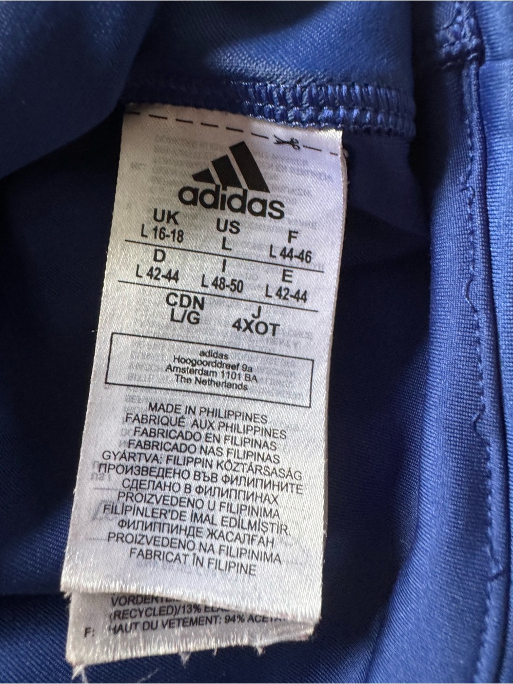 adidas Blue Ribbed Sports Bra - Picture 5 of 5